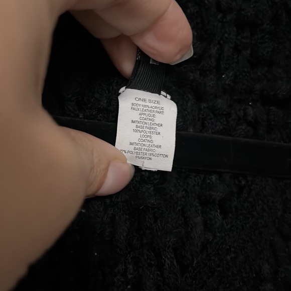 Apt.9 Black Crochet Armless Toggle Shawl - Picture 5 of 5